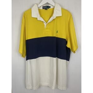 Vtg Polo Ralph Lauren Shirt Mens XL Rugby Polo Color block 90s Short Sleeve